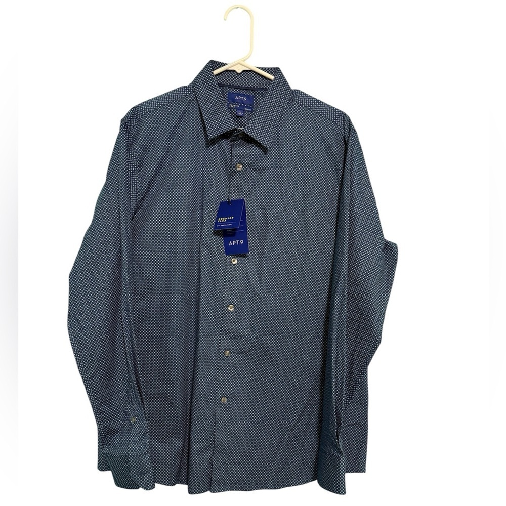 Apt. 9 Premier Flex Slim-Fit Spread-Collar Dress Shirt Size Large